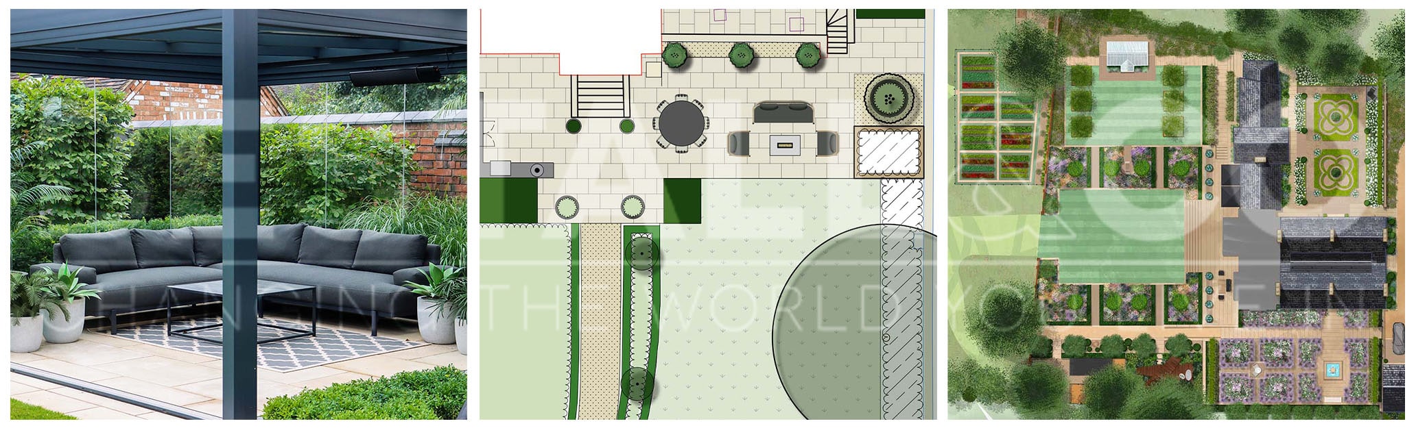 Finished Garden, Design Plan & Painted Plan. Photograph by Harvey Dyson.